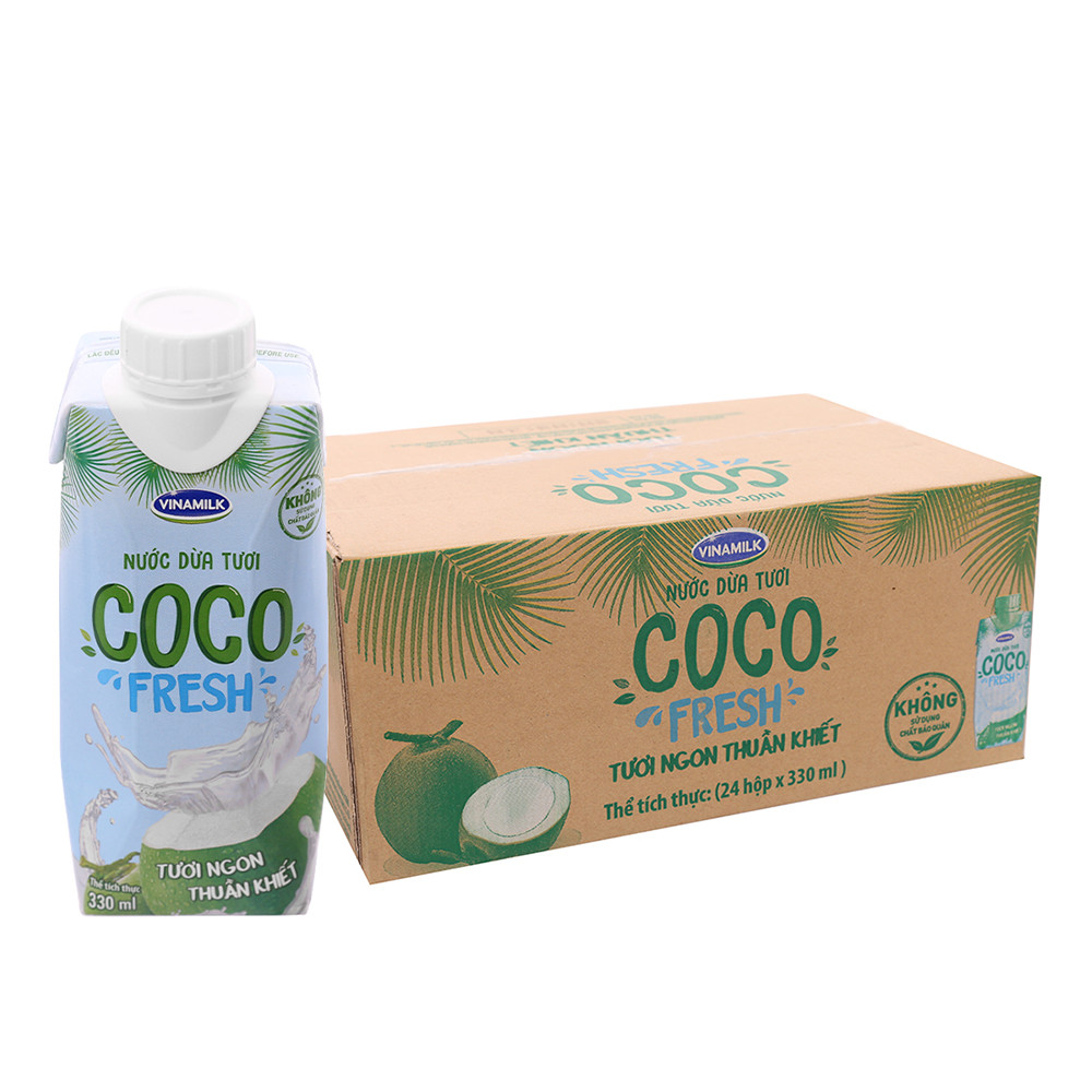 THÙNG NƯỚC DỪA TƯƠI COCOFRESH - 24 HỘP 330ML