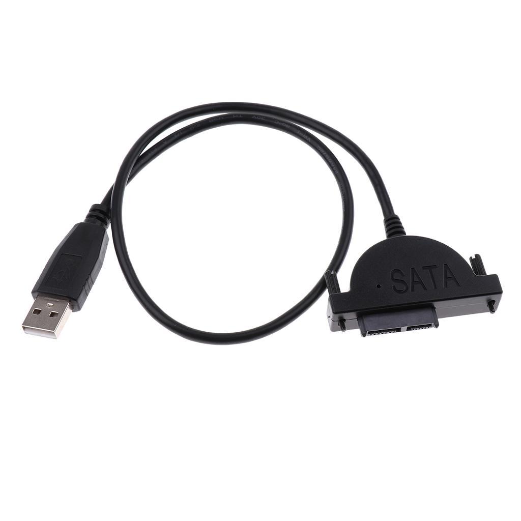 USB 2.0 to 2.5" SATA 7+6P Hard Drive Adapter Cable Converter Cord for Laptop