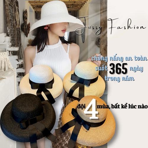 Mũ Cói Chuông Nơ Jussy Fashion Nón Cói Lồng Đèn Hội An Vintage Kiểu Dáng Mũ Rộng Vành Đi Biển (KÈM HỘP ĐỰNG SẢN PHẨM)