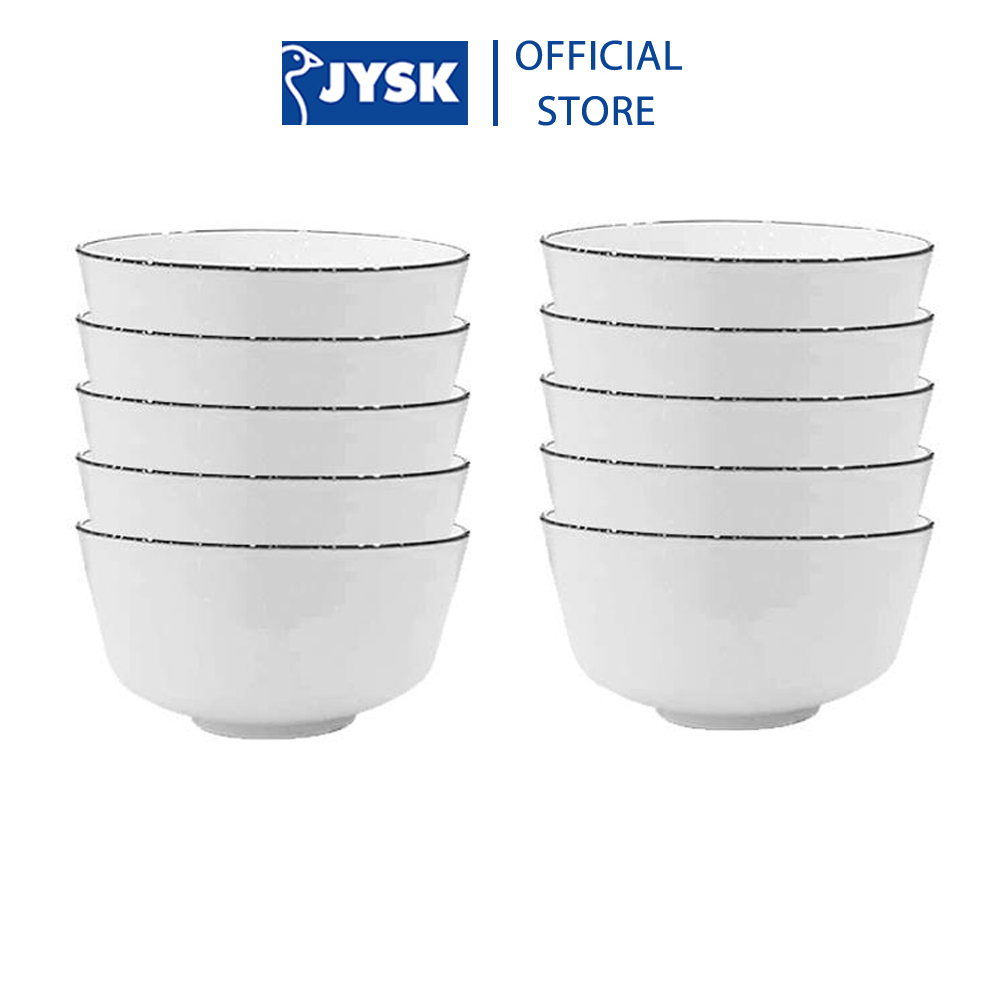 Com bo 10 Bát cơm JYSK nID sứ trắng bóng DK11x5,8cm