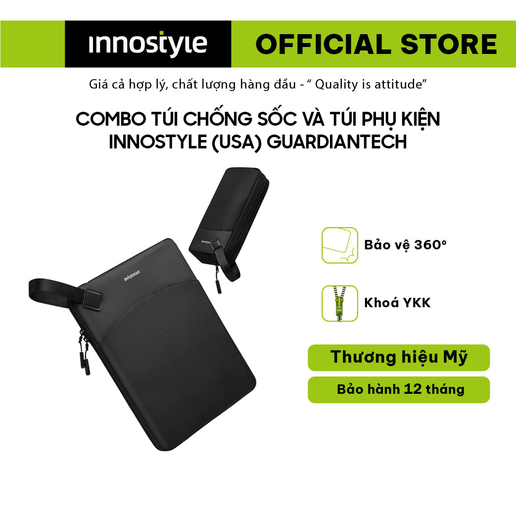 Combo 2 Túi Chống Sốc và Túi  Phụ Kiện Innostyle (USA) Guardian GT-C21 cho  Macbook/Laptop 13/14 inch/ 16inch