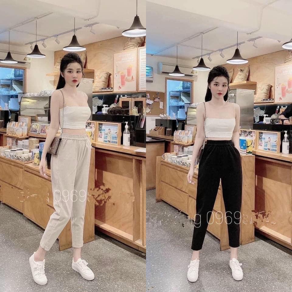 Quần baggy Dạ cạp chun hai khuy siêu hot