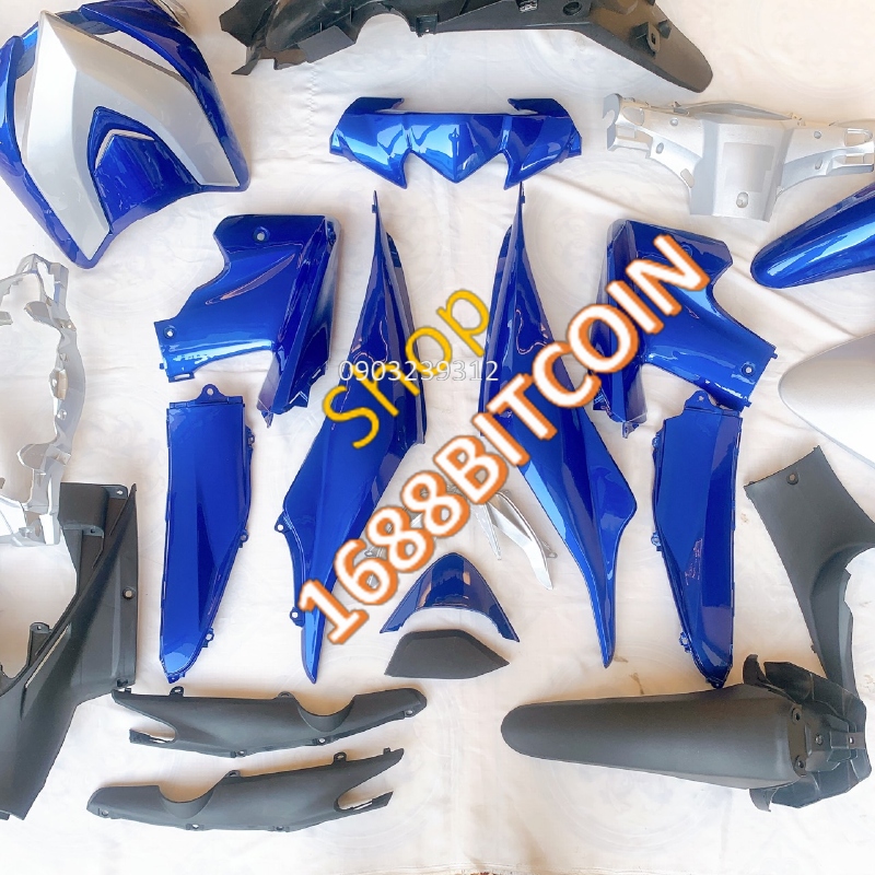 Bộ dàn áo Wave RSX 110 MÀU XANH BẠC- RSX 110 đời 2010 đến 2011-nhựa ABS cao cấp LOẠI 1