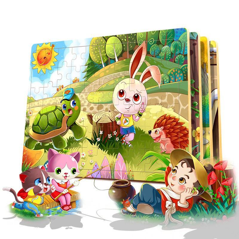 Tranh Ghép Hình Puzzle 60 mảnh gỗ giúp bé phát triển tư duy, tăng khả năng ghi nhớ (mẫu ngẫu nhiên)