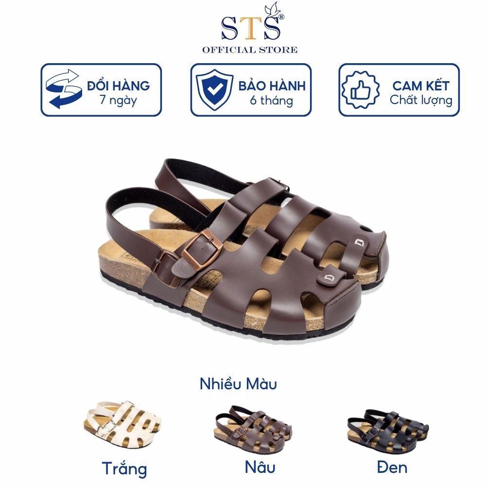 Giày sandals dáng rọ quai hậu DA PU xuất khẩu đế trấu Briken Unisex hàng cao cấp êm chân thoải mái thân thiện môi trường