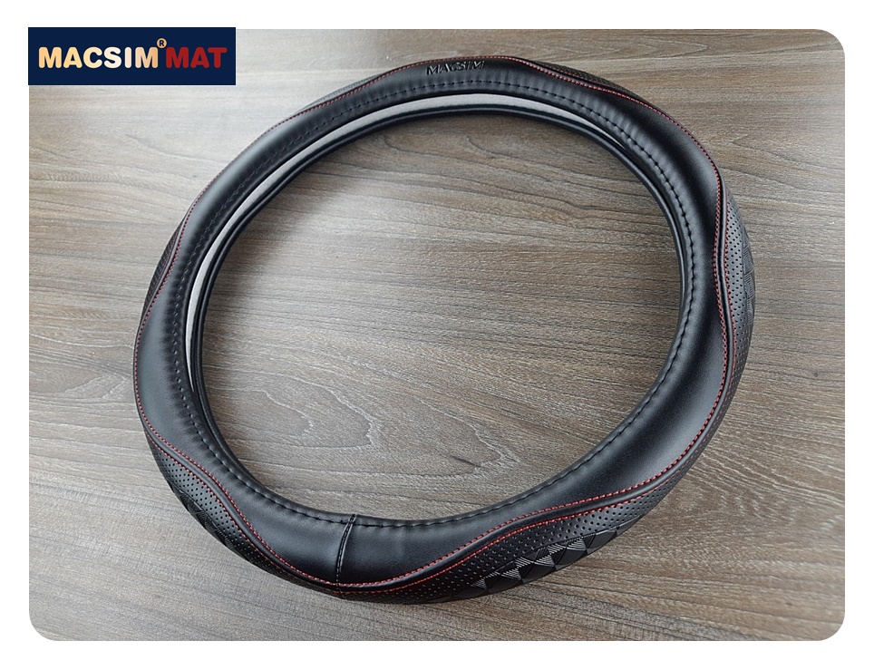 Bọc vô lăng cao cấp Macsim mã L38T mới chất liệu da thật - Khâu tay 100% size M,L phù hợp các loại xe