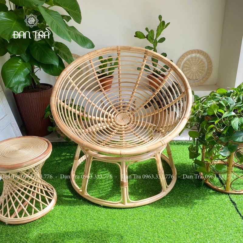 Papasan Mây Size 1M1 Kèm Nệm - Nội Thất Mây Tre Đan