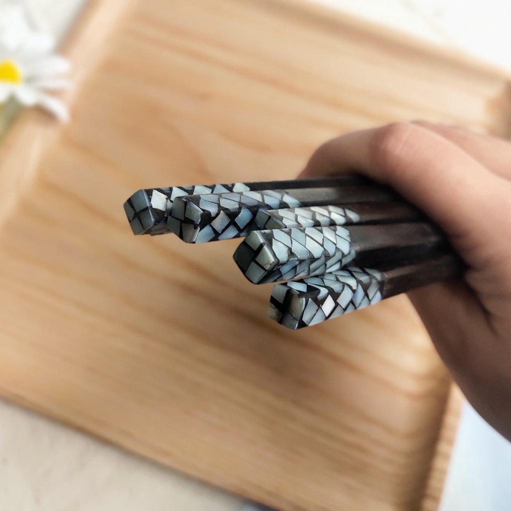 ĐŨA GỖ MUN KHẢM TRAI NGHỆ THUẬT, ĐŨA GỖ SANG TRỌNG, CHỤP ẢNH DECOR