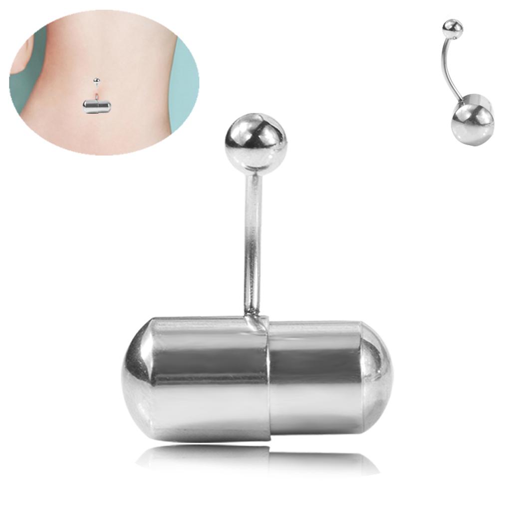 Silver stainless steel vibrating belly button navel ring nose lip body ring