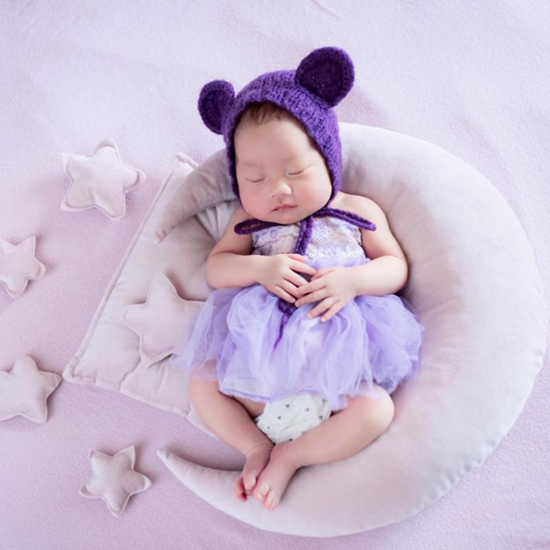 Fantasyland Sơ Sinh Đạo Cụ Chụp Ảnh Mặt Trăng-Hình Gối Với Ngôi Sao Full-Moon Chụp Ảnh Bé Yêu Phụ Kiện Sáng Tạo Đạo Cụ