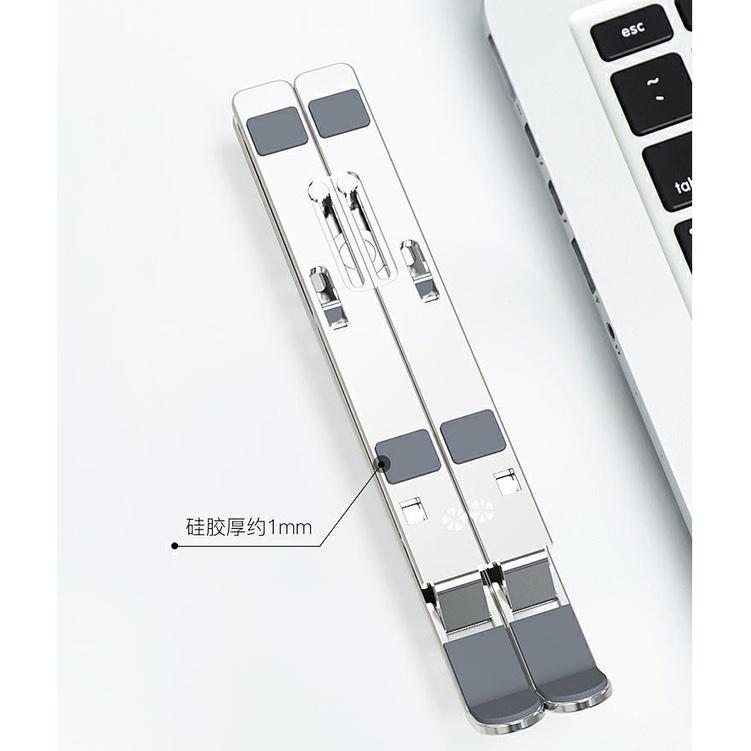 Kệ đỡ Laptop hổ trợ tản nhiệt có thể gấp gọn - giá kê Laptop MacBook bằng nhôm điều chỉnh độ cao.