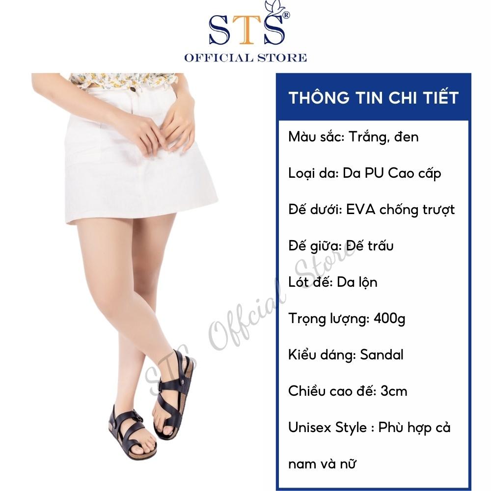 Dép Sandal Đế Trấu Birken xỏ ngón quai chéo đi biển đi chơi Da PU cao cấp hàng xuất khẩu siêu bền STPU24 BH 6 tháng