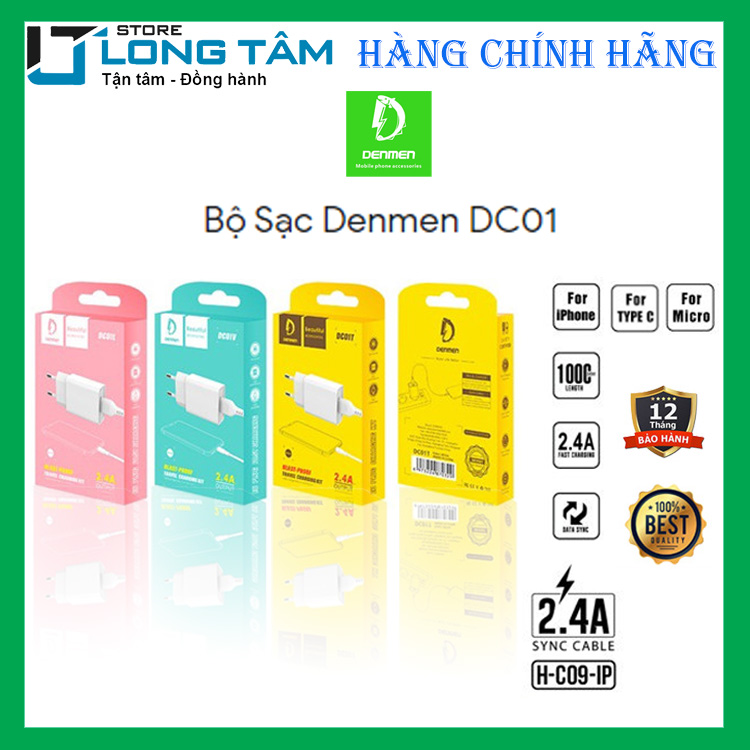 Bộ cáp sạc Denmen DC01 - Hàng chính hãng