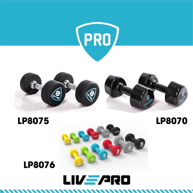 Tạ tay, tạ đơn tập gym thể hình cao cấp Studio Các Loại 10KG x2 Livepro Chính Hãng STUDIO DUMBBELL