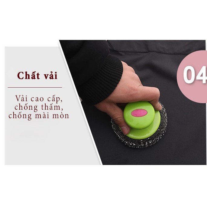 Tạp Dề nấu ăn FASONKITCHEN chống thấm nước phong cách Hàn Quốc 2 màu trắng đen