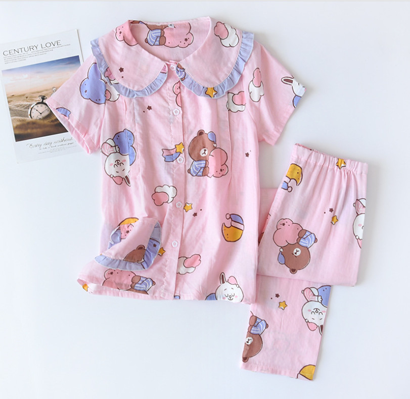 Pijama Bầu Và Sau Sinh, Đồ Bộ Cho Mẹ Azuno AZ2141 Chất Liệu Xô Nhật Ngắn Tay Mùa Hè