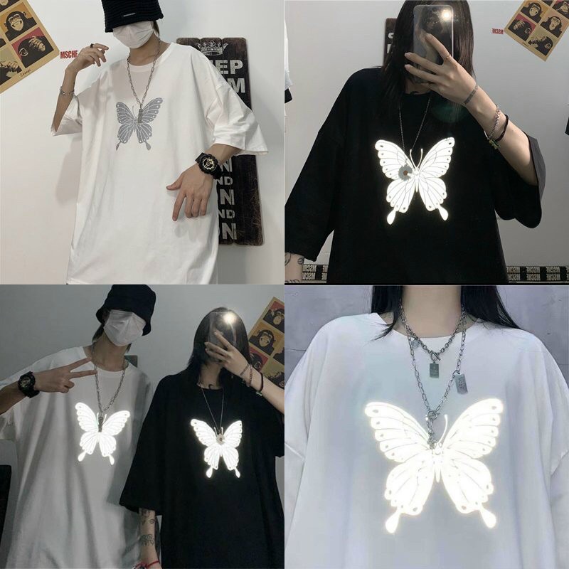 Áo Thun Tay Lửng Phản Quang Cao Cấp,Tay Lỡ Form Rộng Unisex Nam Nữ - MM