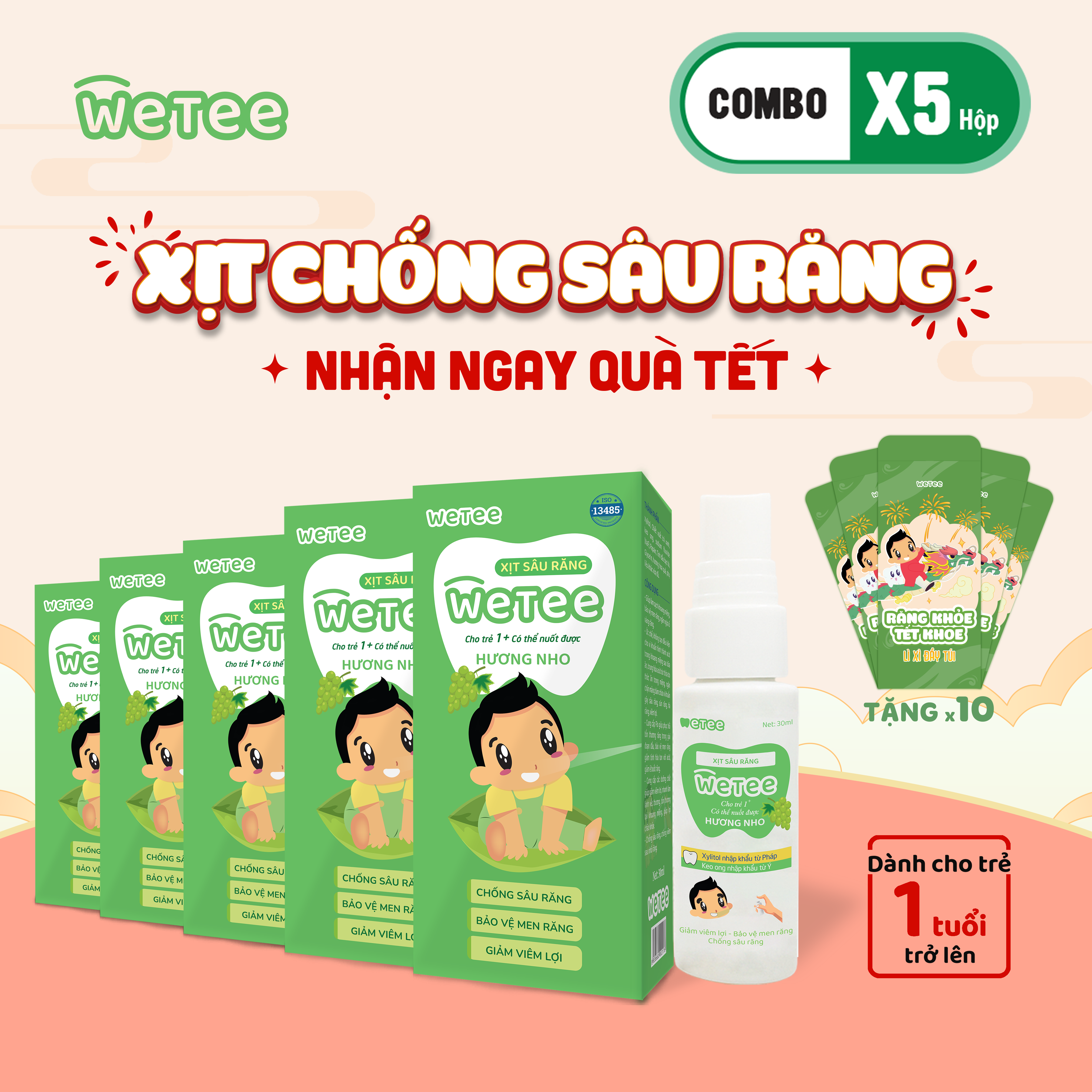 Xịt Răng Miệng Chống Sâu Răng Sún Răng Cho bé WETEE 30ml