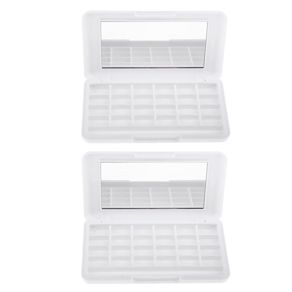 2pcs Makeup Palette Cosmetic Lipstick Blush Organizer Eyeshadow Storage Case