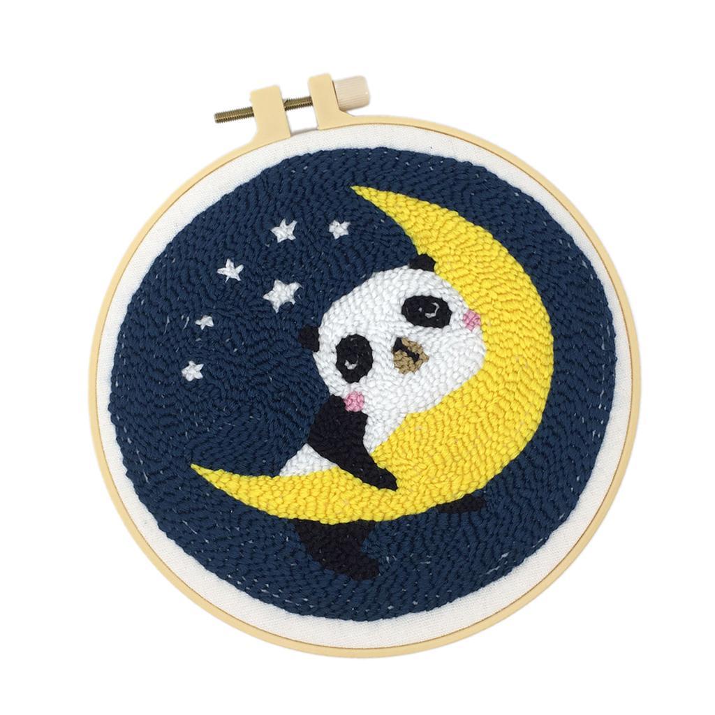 3 Set Punch Starter Kits With Basic Tools Soft Yarn Pig/Owl/Panda