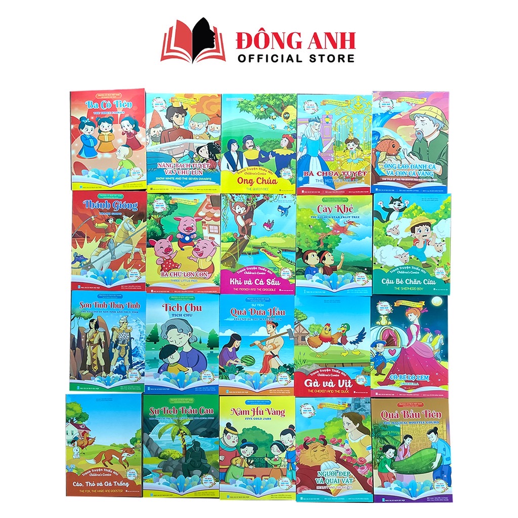 Sách - Bộ 20 cuốn Truyện Cổ Tích Việt Nam song ngữ Việt-Anh cho bé