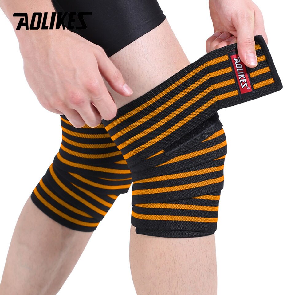 Bộ 2 băng quấn đầu gối tập gym AOLIKES A-7167 knee compression straps