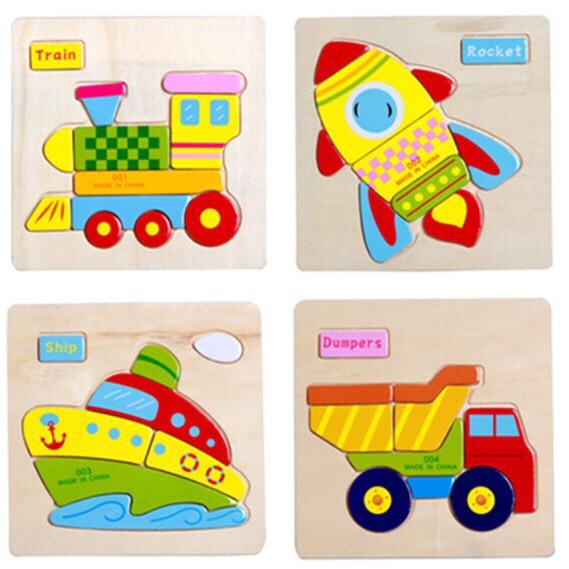 Combo 5 Tranh Ghép gỗ 3D nhiều hình Ngộ Nghĩnh - Phát Triển Trí Tuệ Cho Bé