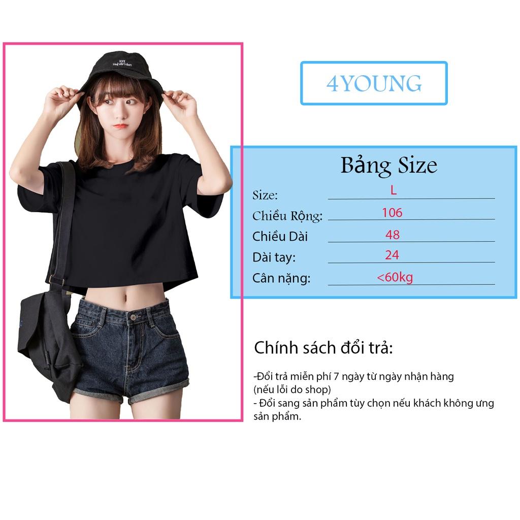 Áo croptop nữ tay lỡ đẹp cao cấp form rộng kiểu ulzzang 4YOUNG CRT01