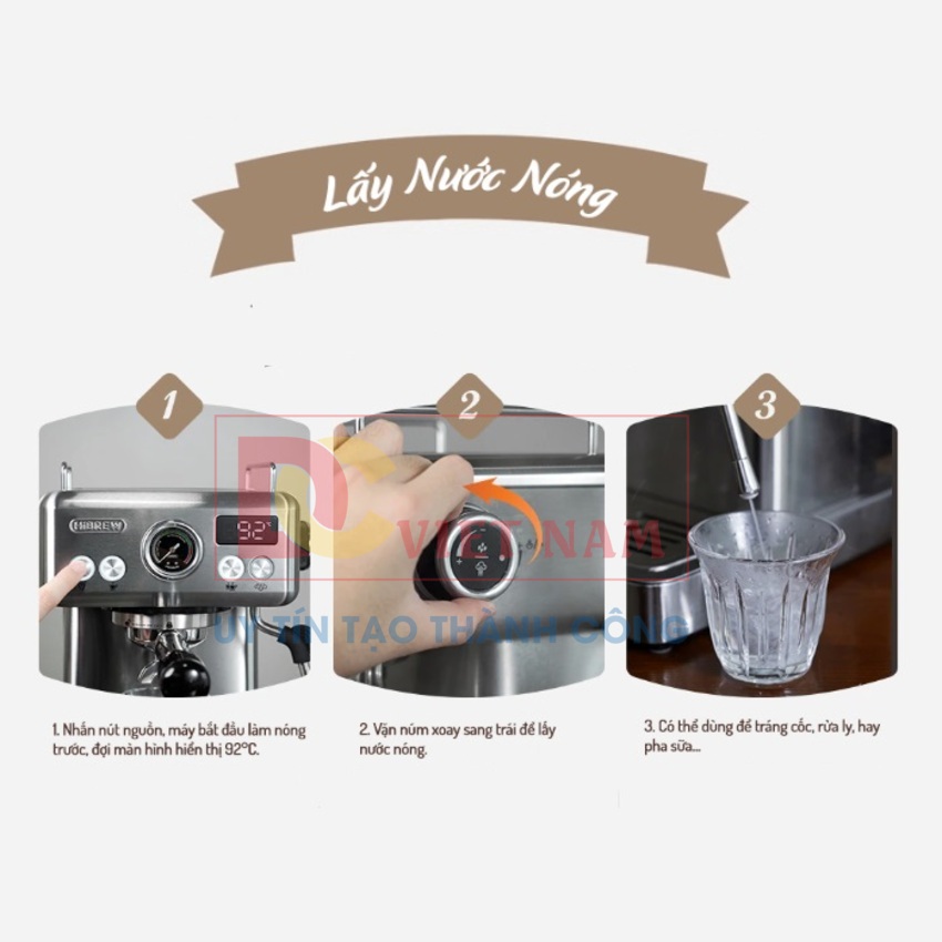 Máy pha cà phê Espresso chuyên nghiệp thương hiệu HiBREW H10A , áp suất 20bar , công suất 1350W - Hàng Chính Hãng