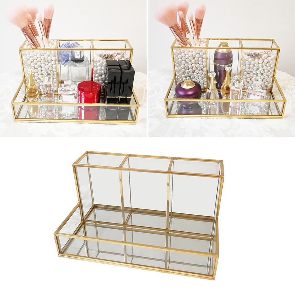 2PCS Cosmetic Case Jewelry Organizer Holder Makeup Brush Lipstick Pen Storage