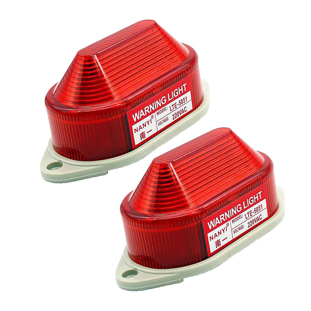 2x LED Beacon Red Flashing Strobe Signal Warning Light Lamp, AC220V