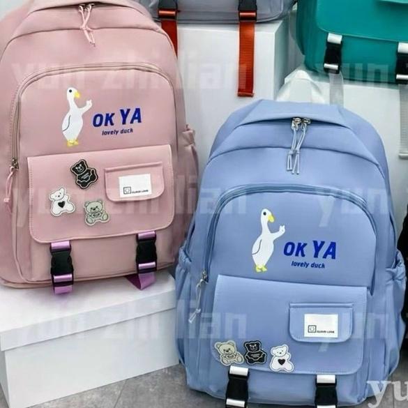 Balo học sinh cấp 2, cấp 3, balo du lịch mã 886605 hình chú vịt