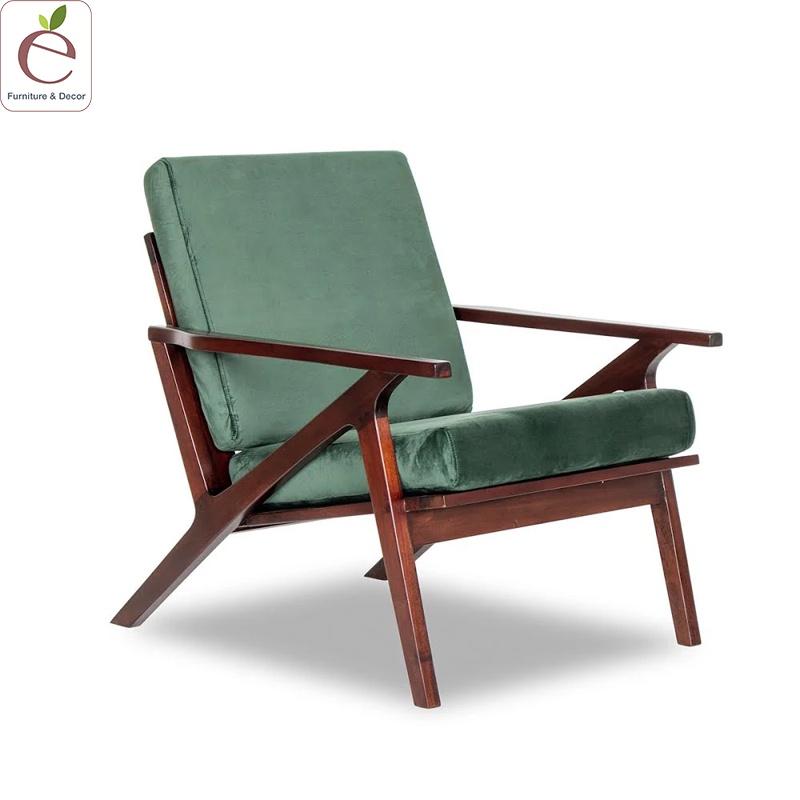 Sofa đơn Z Armchair- Sofa khung nan gỗ cao su, bọc đệm vải nỉ cao cấp. Hàng gia công tỉ mỉ, chất lượng xuất khẩu.