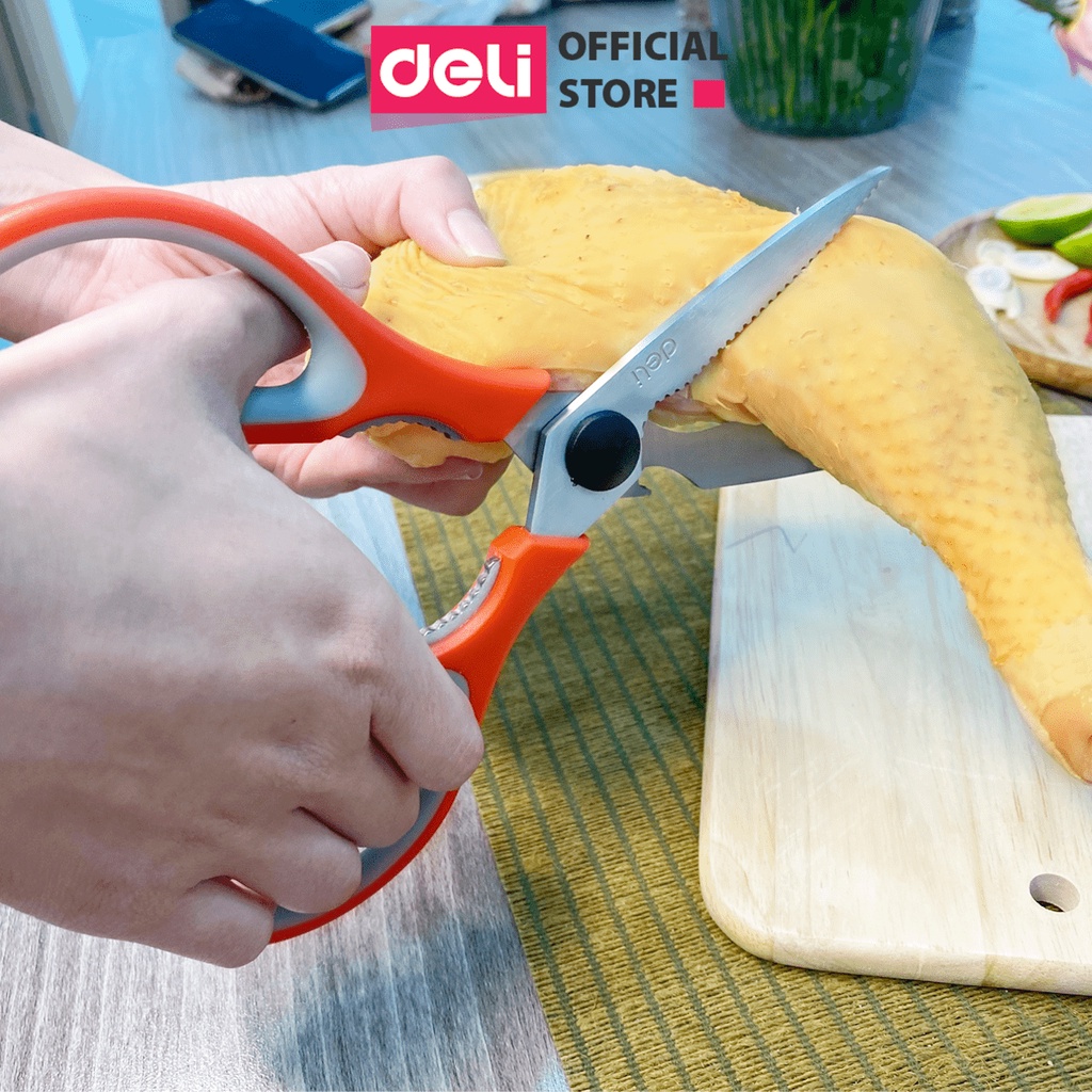 Kéo Nhà Bếp Đa Năng Deli Màu Hồngmàu Xanh E77750 - Màu Đen