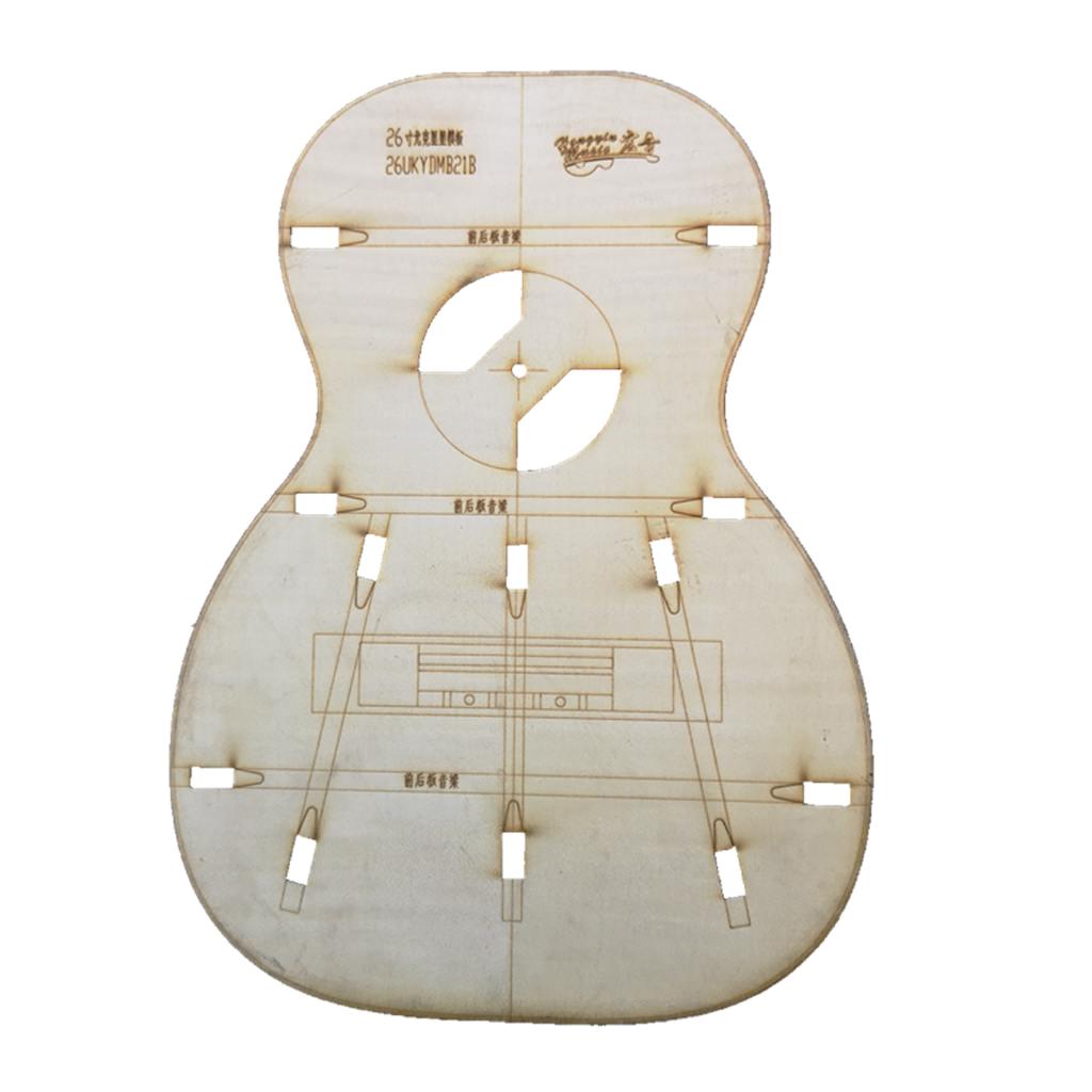 26" Unfinished Wood Ukulele Guitar Body Template for Luthier DIY Accessories