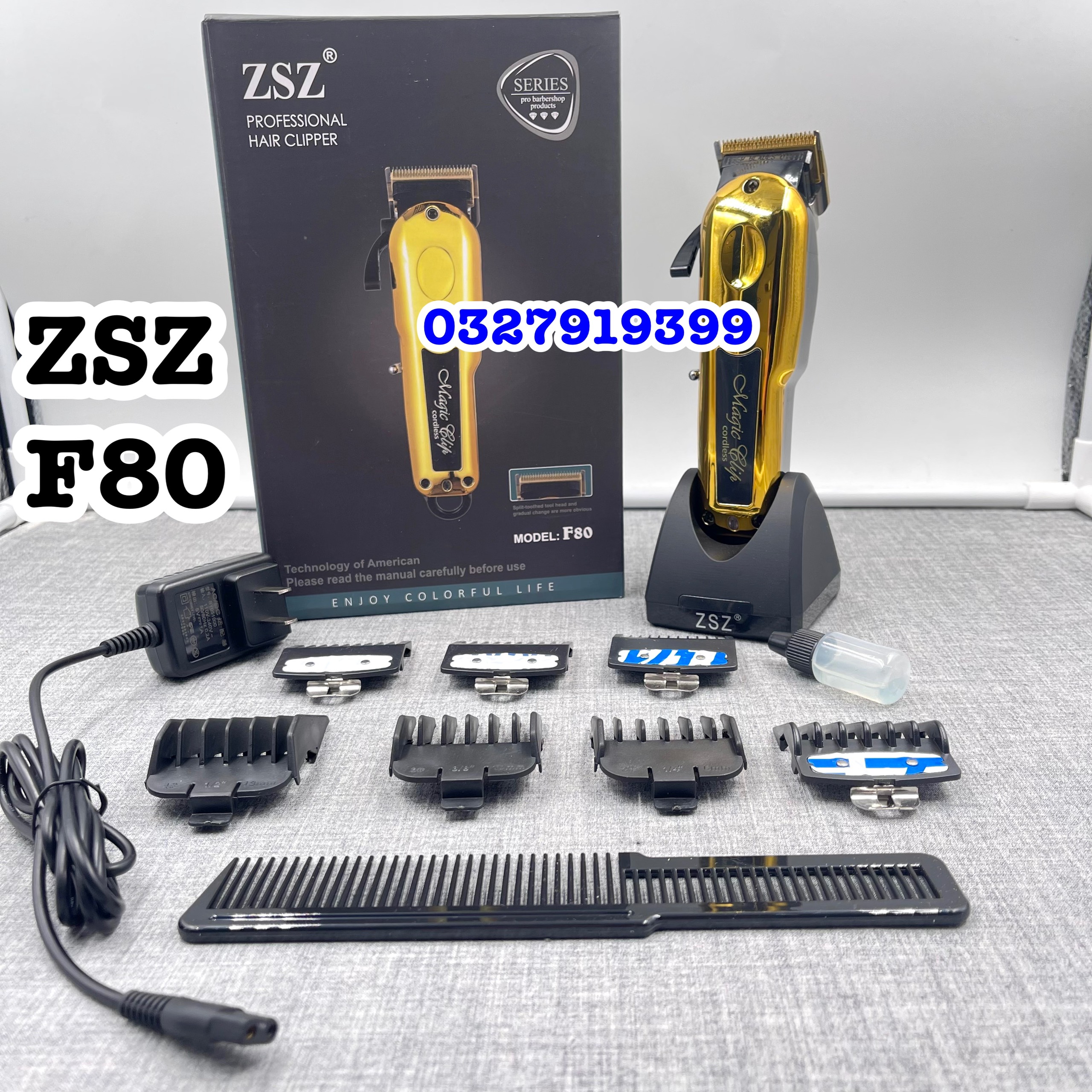 Tông đơ cắt tóc cao cấp ZSZ F80 - tặng Dock sạc