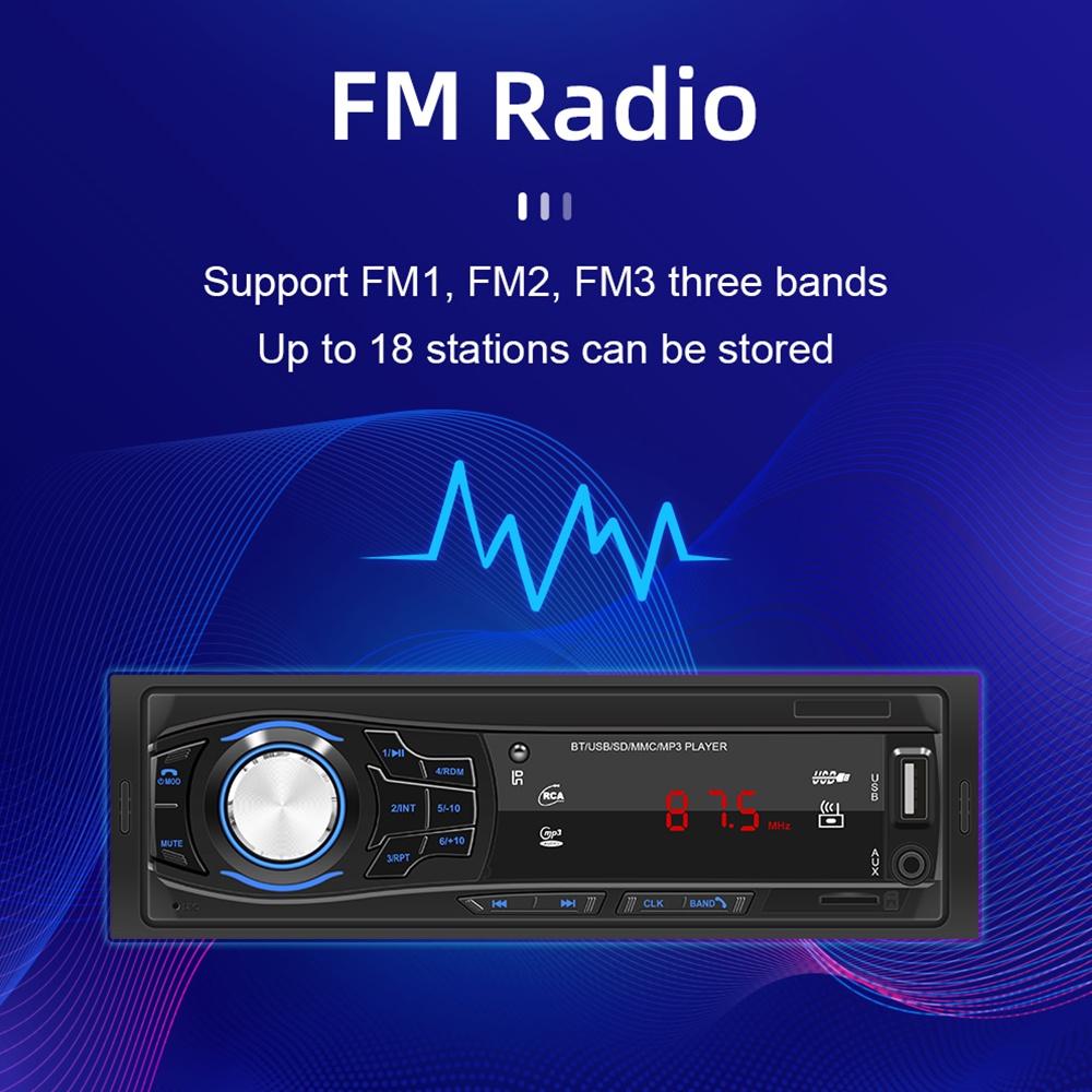 Bộ máy nghe nhạc MP3 1428 Bluetooth 1 Din hỗ trợ cổng USB kèm điều khiển từ xa cho xe hơi