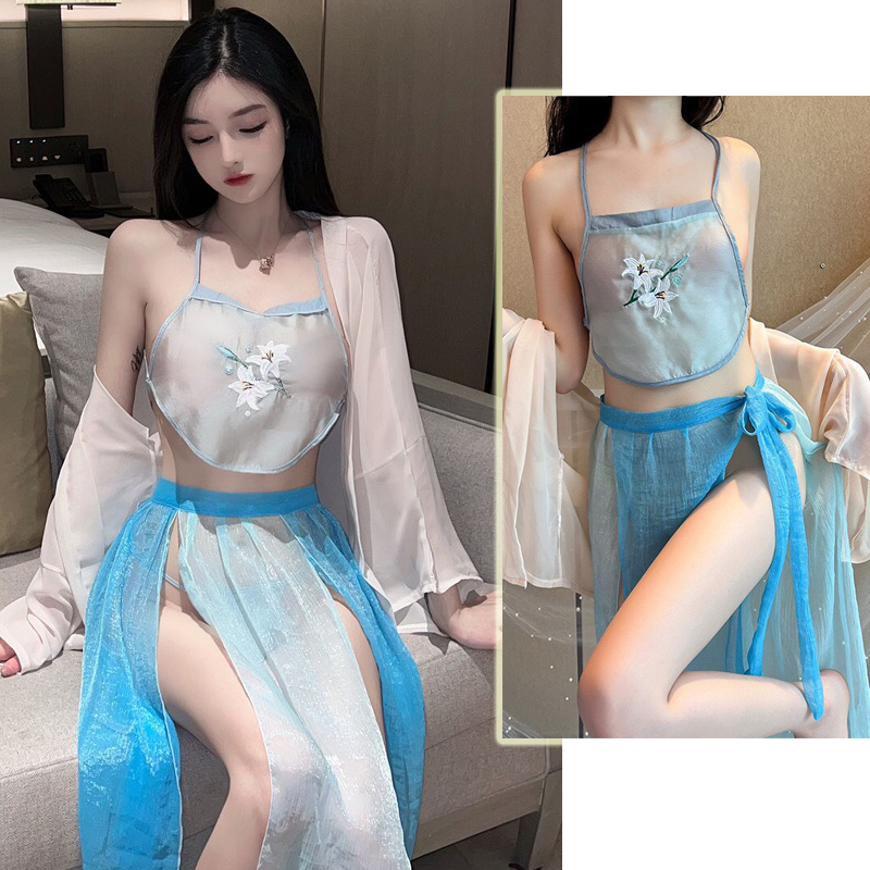 Set váy ngủ nữ kèm áo choàng sexy cao cấp Q701 - Đầm ngủ nữ quyến rũ gợi cảm - Đồ ngủ mặc nhà