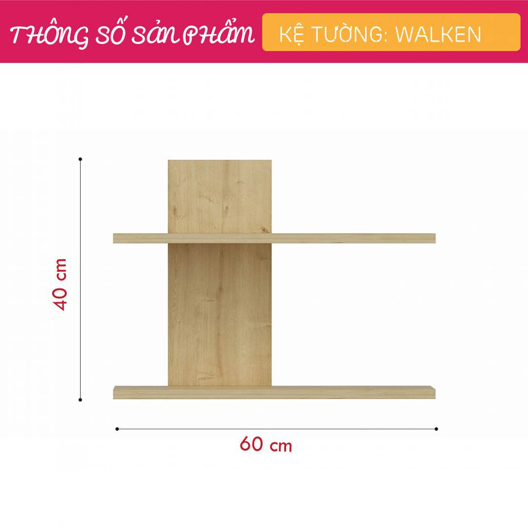 Giá sách treo tường đẹp SMLIFE Walken