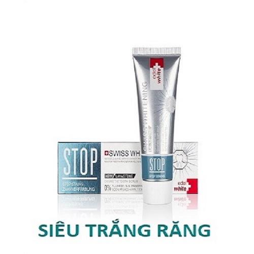 Kem đánh răng STOP STAIN WHITENING Thụy sĩ - giúp trắng răng, loại cao răng