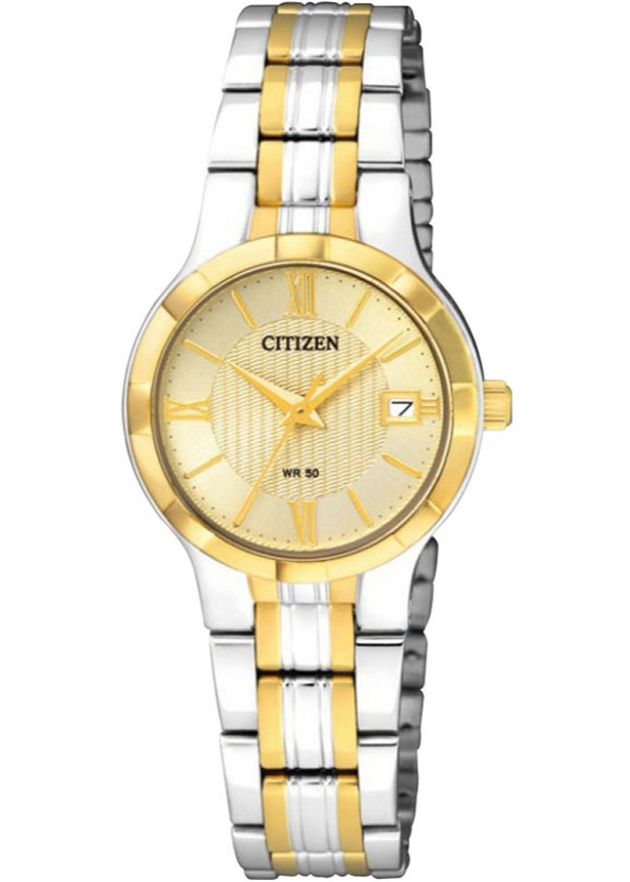 Đồng Hồ Nữ Citizen Dây Thép Không Gỉ EU6024-59P - Mặt Vàng