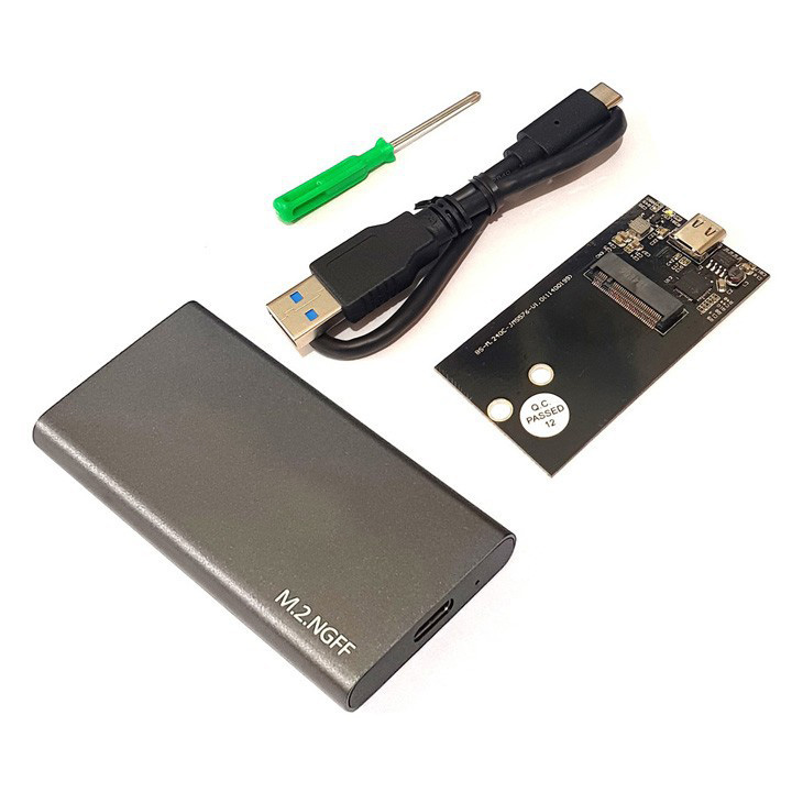 Box SSD vỏ nhôm M.2 2242 SATA, AHCI USB-A-C 3.1 M240C