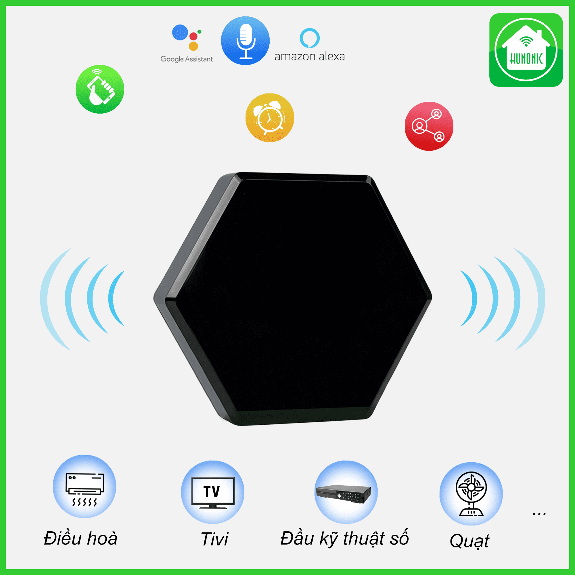 Bộ điều khiển Tivi, Máy lạnh Hunonic IR Smart | Điều khiển thiết bị Hồng ngoại từ xa