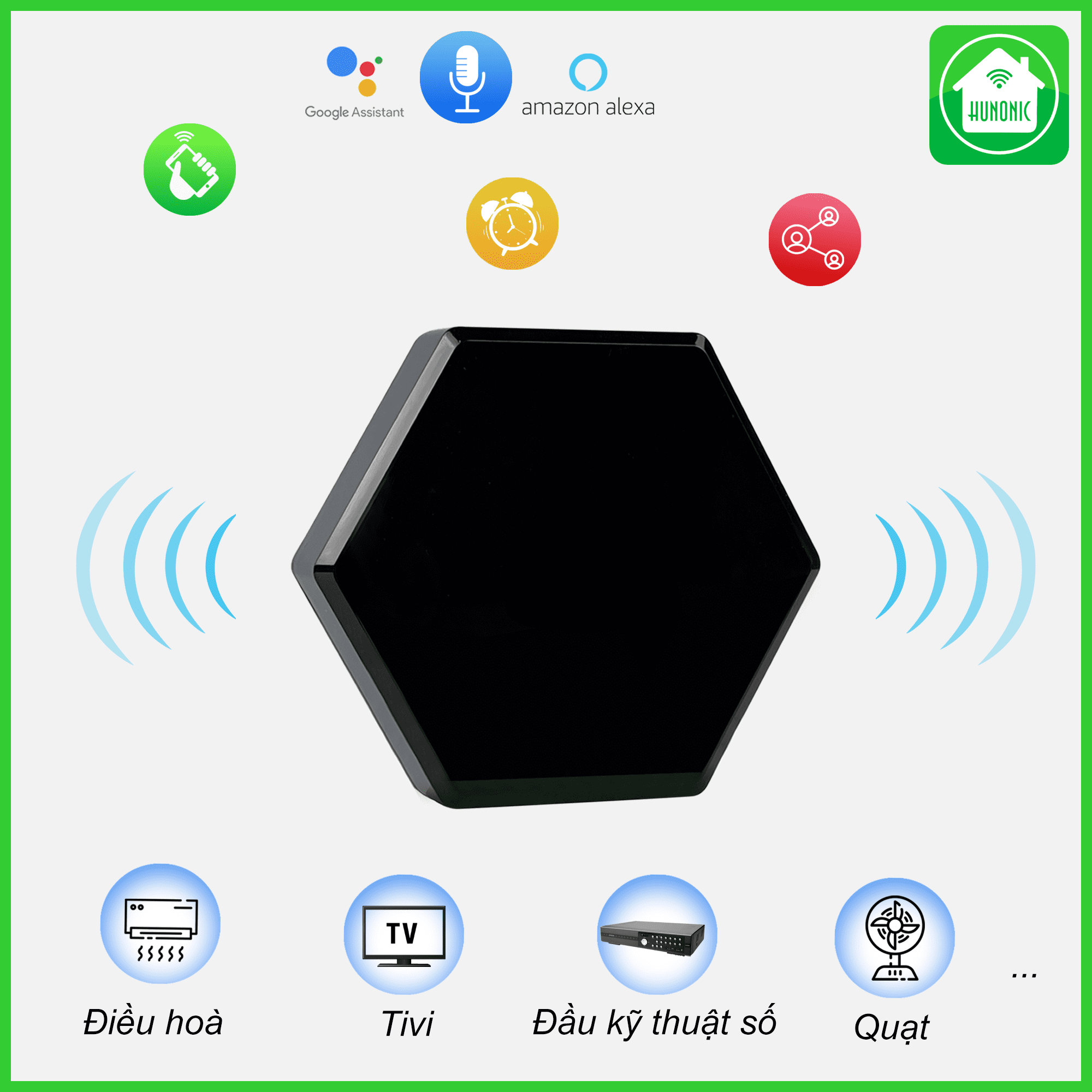 Bộ điều khiển Tivi, Máy lạnh [từ xa bằng điện thoại] Hunonic IR Smart | Điều khiển thiết bị Hồng ngoại từ xa