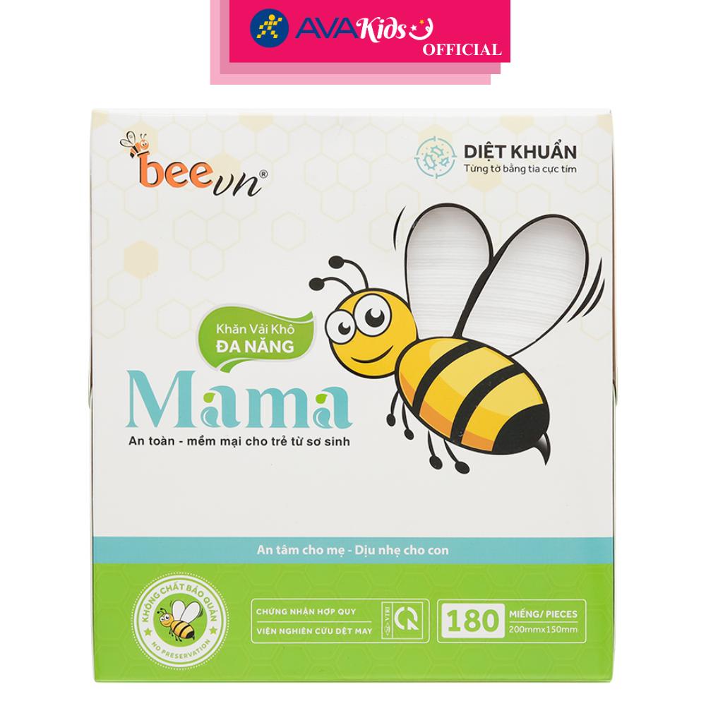 Hộp 180 tờ khăn vải khô đa năng MAMA không mùi - Hàng Chính Hãng