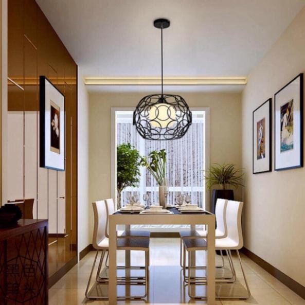 Đèn thả lồng sắt fi 30cm kèm bóng led 5w cho bàn ăn, phòng khách... DT HQ