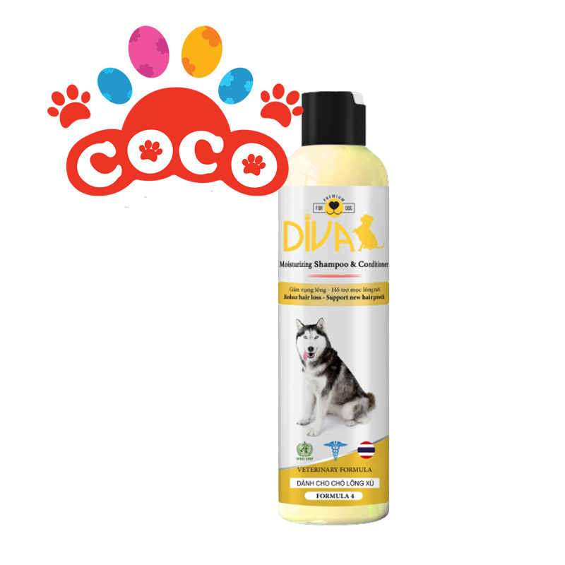 Sữa tắm dưỡng lông dành cho chó lông xù - DIVA 4 (260ml)