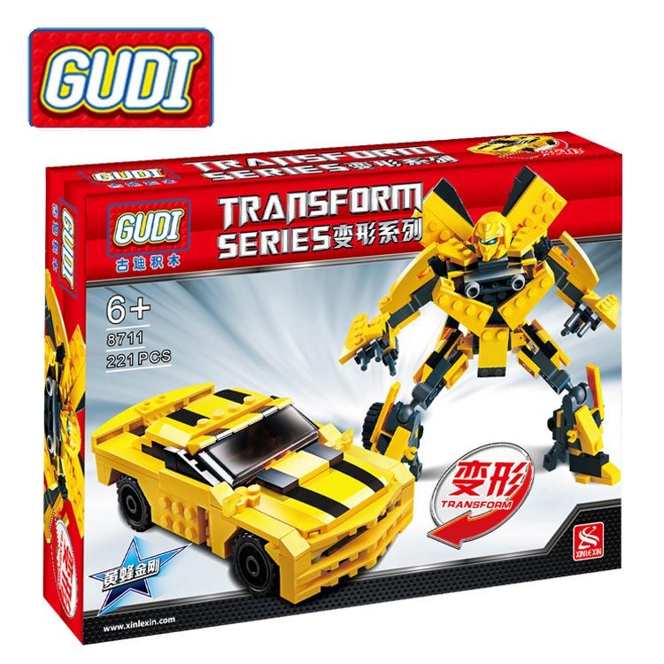 GUDI 8711 - Robot biến hình bumblebee biến hình 2 trong 1 - Robot Tranfomer lắp ráp, xếp hình