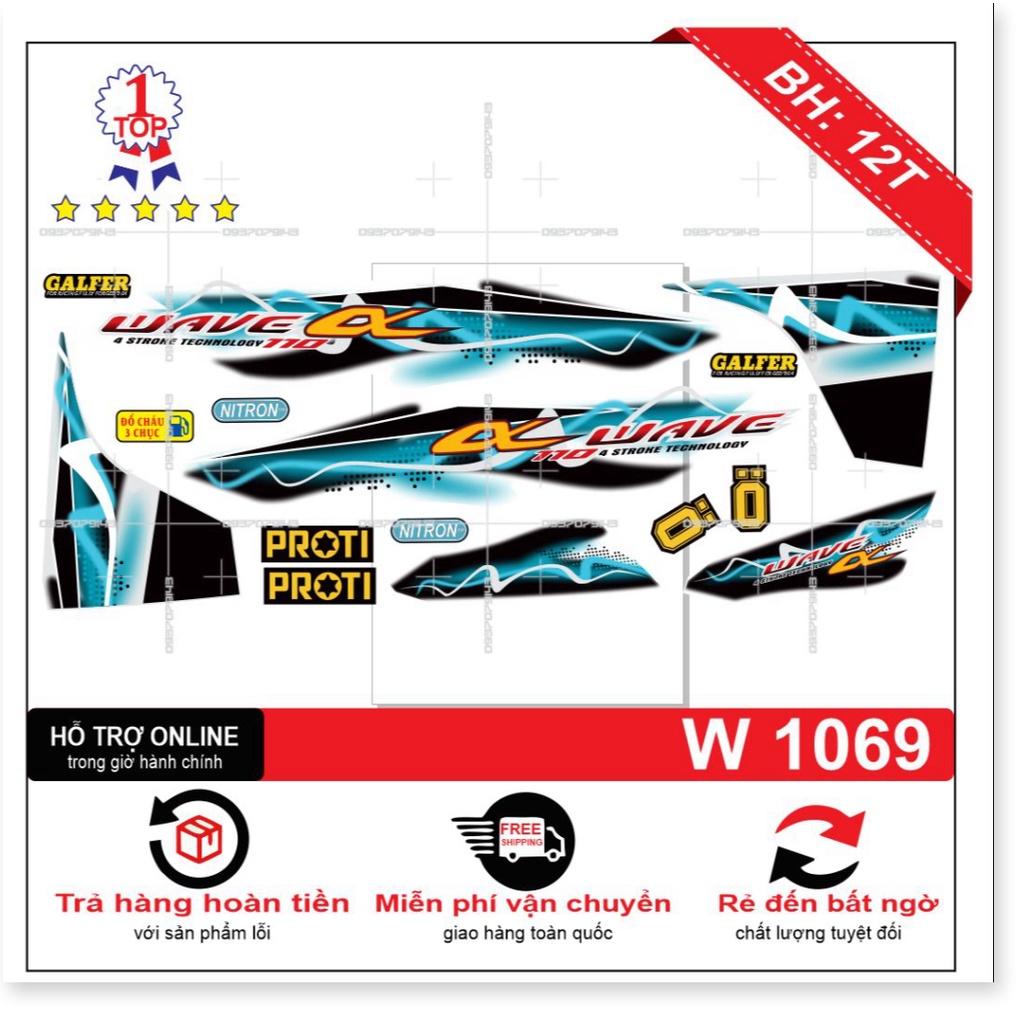 Tem rời dành cho wave a 110 2017 xanh trắng