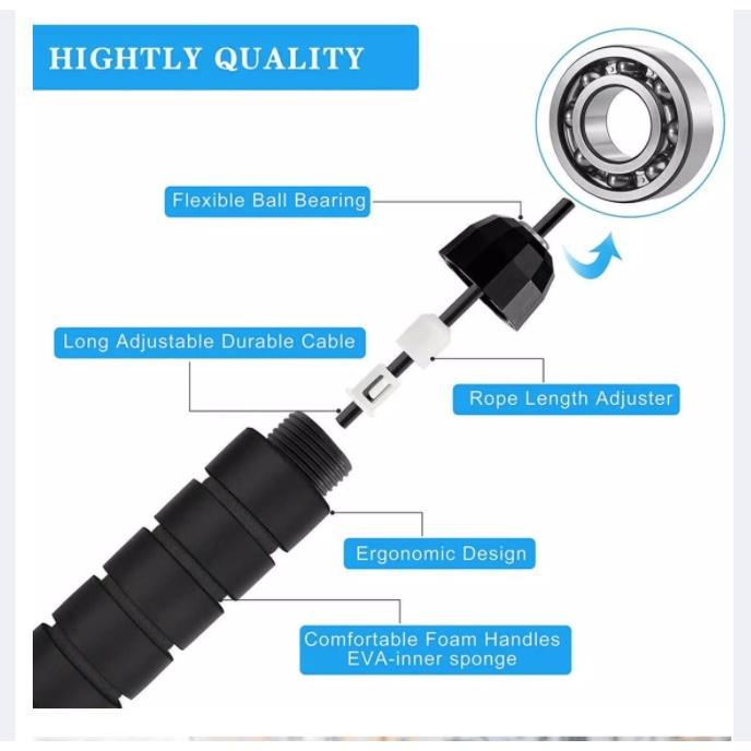 Dây nhảy thể dục lõi thép cao cấp 2.7m dụng cụ tập thể dục tại nhà Điều Chỉnh Được Độ Dài Ngắn Của Dây